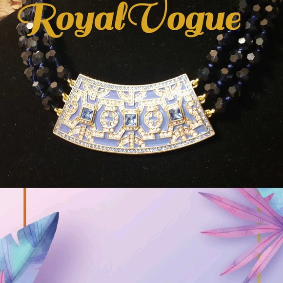 Heidi Daus Crystal and Enamel Lattice 16" Drop Necklace ("ASIAN ESSENCE BLUES" } - Picture 7 of 7